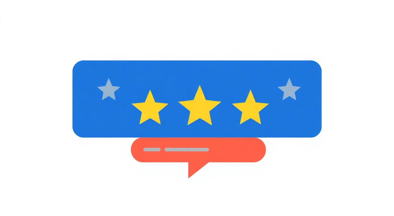 Star ratings with a reply bubble, managing customer reviews