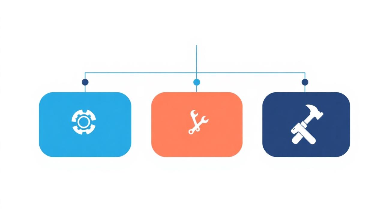 Three service cards connected to a central provider node